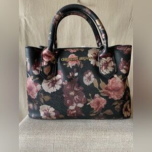 Christian Siriano Floral Black and Rose Gold Pink Women's Handbag